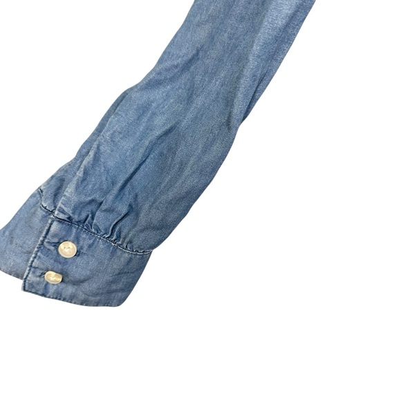 Torrid blue Tencel pintuck long sleeve chambray button down blouse 2X - Picture 10 of 16